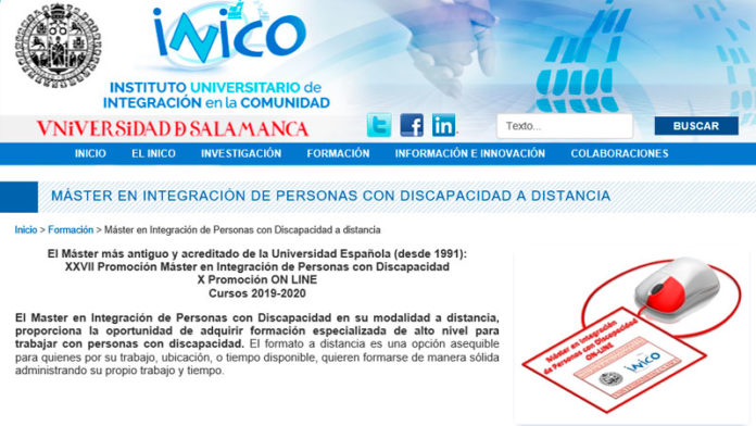 El Inico llevará a cabo una nueva edición del Máster en integración de personas con discapacidad