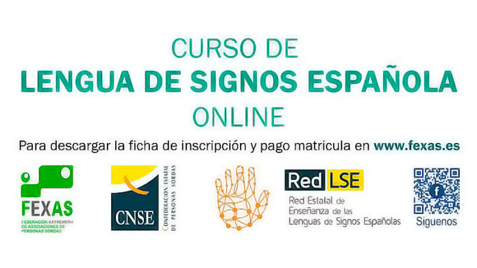 Fexas organiza un curso de lengua de signos española online, nivel básico A1, del 15 de enero al 11 de abril