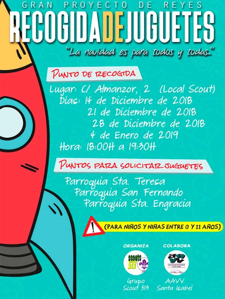 El Grupo Scout 513 Santa Teresa de Badajoz organiza una nueva recogida solidaria de juguetes