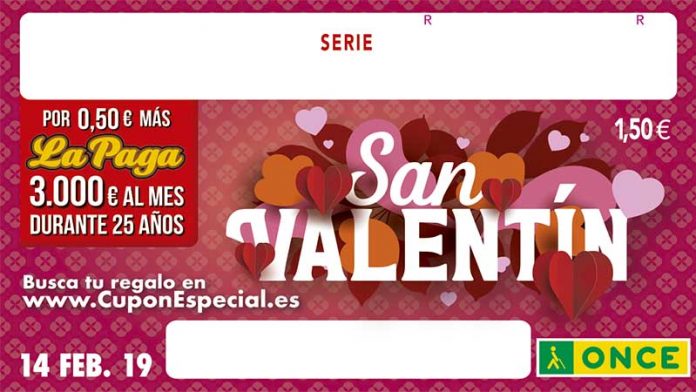 Cupón ONCE San Valentín La ONCE celebra San Valentín con cupones llenos de premios y una web con regalos
