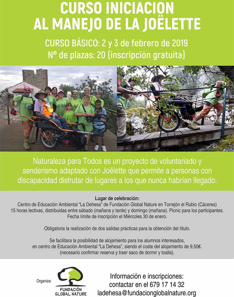 La Fundación Global Nature imparte un curso sobre la Joëlette en Monfragüe