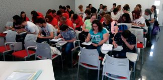 Alumnos de escuelas colaborativas rurales reciben formación en prevención de riesgos laborales. Grada 135. Fempex