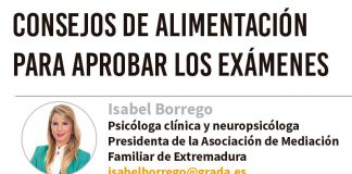 Consejos de alimentación para aprobar los exámenes. Grada 135. Isabel Borrego