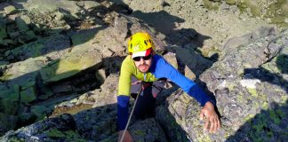 El deportista sordociego Javier García Pajares abre su primera vía de escalada clásica